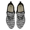 Graffiti Grunge White Text Abstract Print Black Athletic Shoes-grizzshop