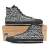 Graffiti Grunge White Text Abstract Print Black High Top Shoes-grizzshop