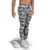 Graffiti Grunge White Text Abstract Print Men's Leggings-grizzshop