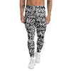 Graffiti Grunge White Text Abstract Print Men's Leggings-grizzshop