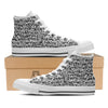 Graffiti Grunge White Text Abstract Print White High Top Shoes-grizzshop