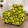 Graffiti Happy Emoji Print Armchair Cover-grizzshop