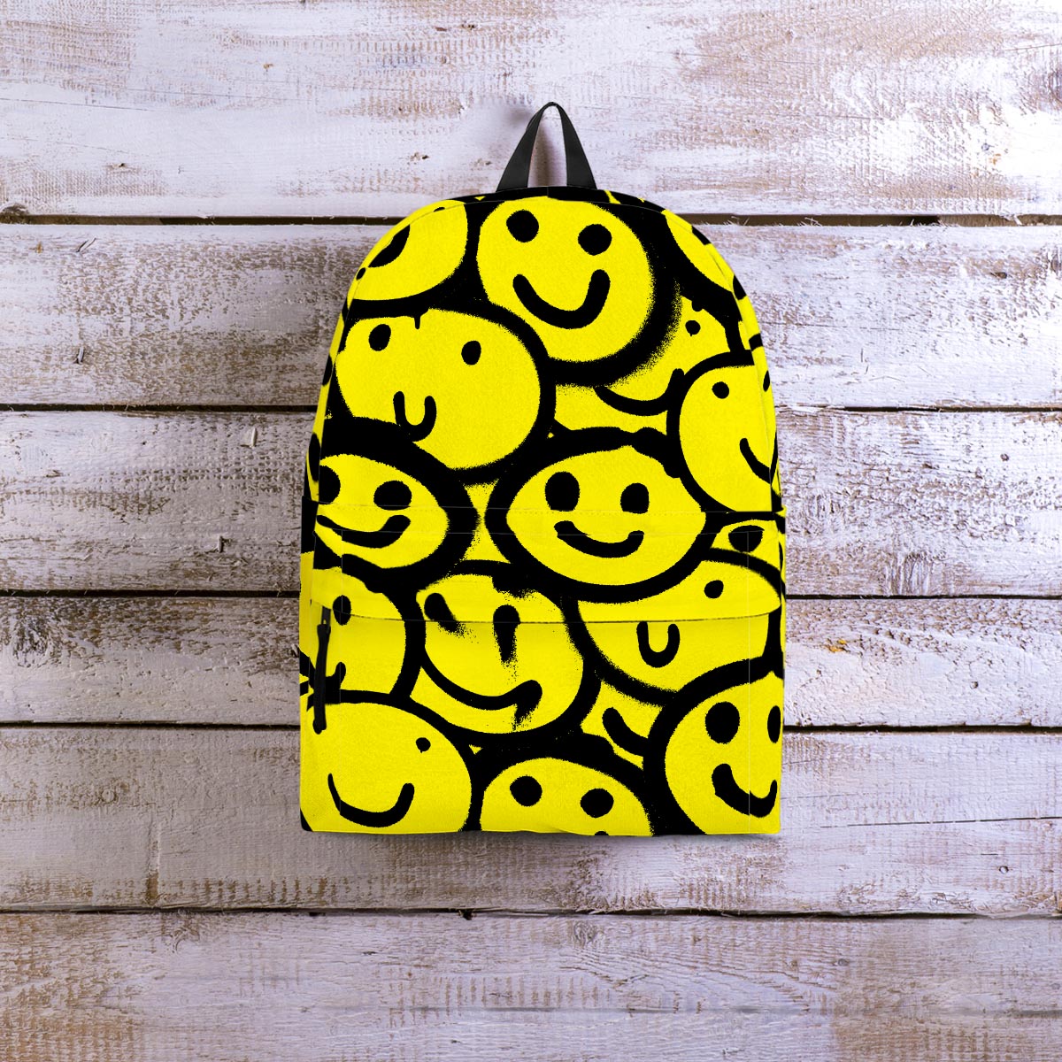 Graffiti Happy Emoji Print Backpack-grizzshop