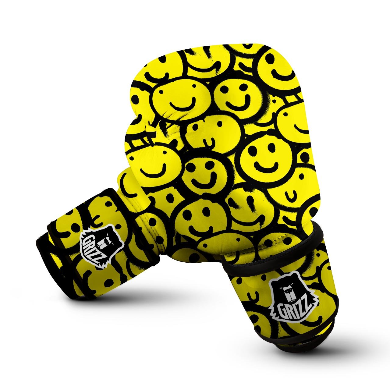 Graffiti Happy Emoji Print Boxing Gloves-grizzshop