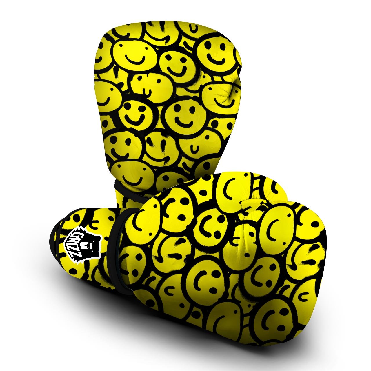 Graffiti Happy Emoji Print Boxing Gloves-grizzshop