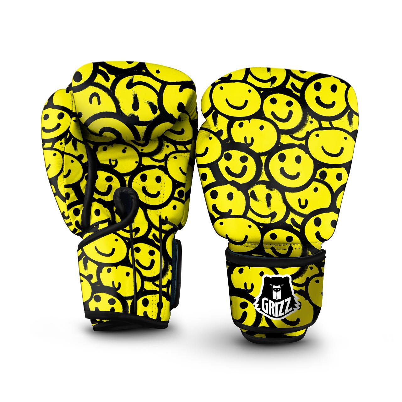Graffiti Happy Emoji Print Boxing Gloves-grizzshop