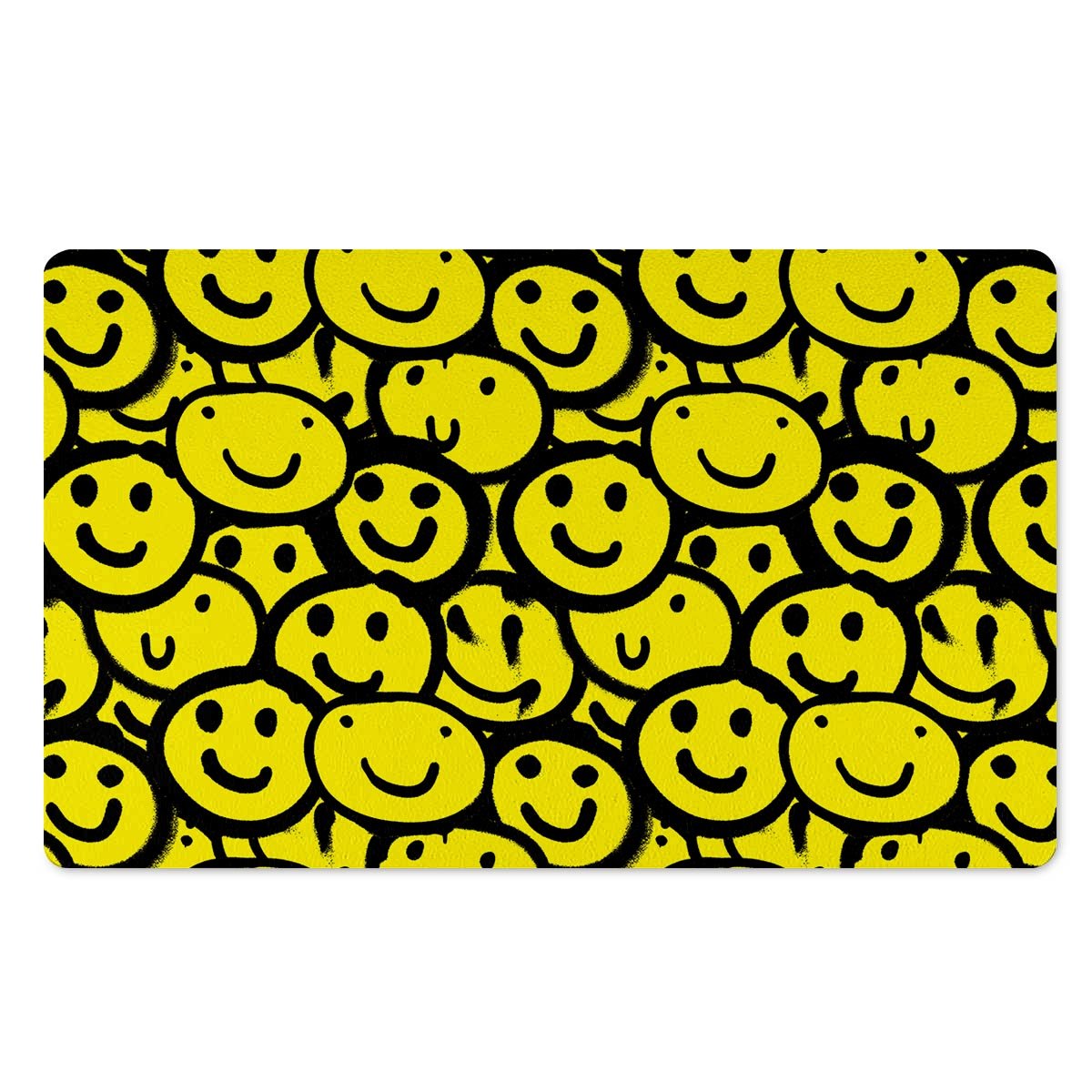 Graffiti Happy Emoji Print Door Mat-grizzshop