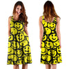 Graffiti Happy Emoji Print Dress-grizzshop