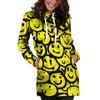 Graffiti Happy Emoji Print Hoodie Dress-grizzshop