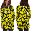 Graffiti Happy Emoji Print Hoodie Dress-grizzshop