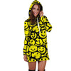 Graffiti Happy Emoji Print Hoodie Dress-grizzshop