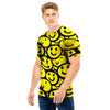 Graffiti Happy Emoji Print Men T Shirt-grizzshop