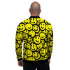 Graffiti Happy Emoji Print Men's Bomber Jacket-grizzshop