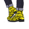 Graffiti Happy Emoji Print Men's Boots-grizzshop