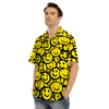 Graffiti Happy Emoji Print Men’s Hawaiian Shirt-grizzshop