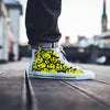 Graffiti Happy Emoji Print Men's High Top Shoes-grizzshop