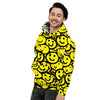 Graffiti Happy Emoji Print Men's Hoodie-grizzshop