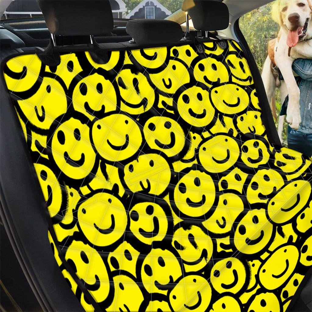 Graffiti Happy Emoji Print Pet Car Seat Cover-grizzshop