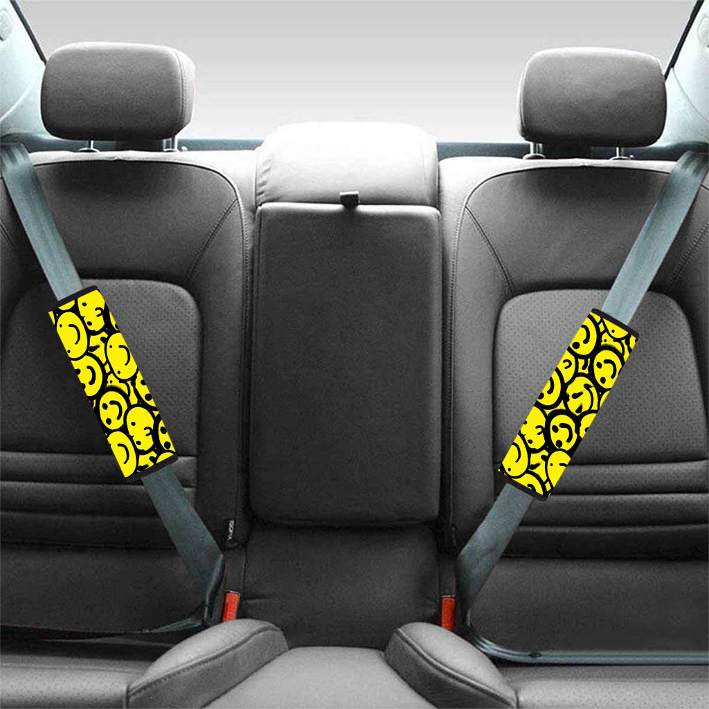 Graffiti Happy Emoji Print Seat Belt Cover-grizzshop