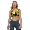 Graffiti Happy Emoji Print Sports Bra-grizzshop