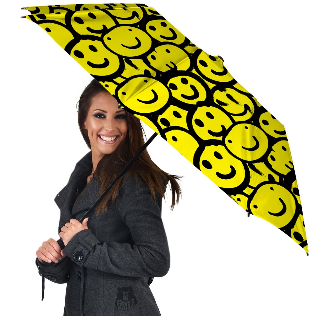 Graffiti Happy Emoji Print Umbrella-grizzshop