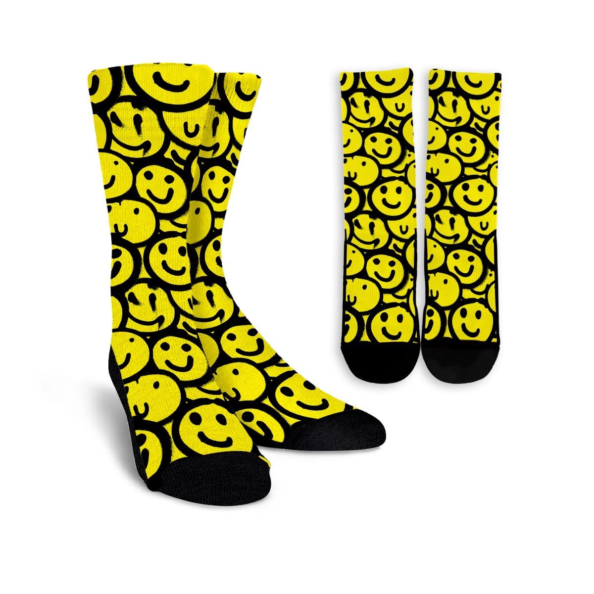 Graffiti Happy Emoji Print Unisex Socks-grizzshop