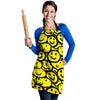 Graffiti Happy Emoji Print Women's Apron-grizzshop