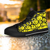 Graffiti Happy Emoji Print Women's High Top Shoes-grizzshop