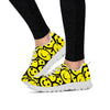 Graffiti Happy Emoji Print Women's Sneakers-grizzshop