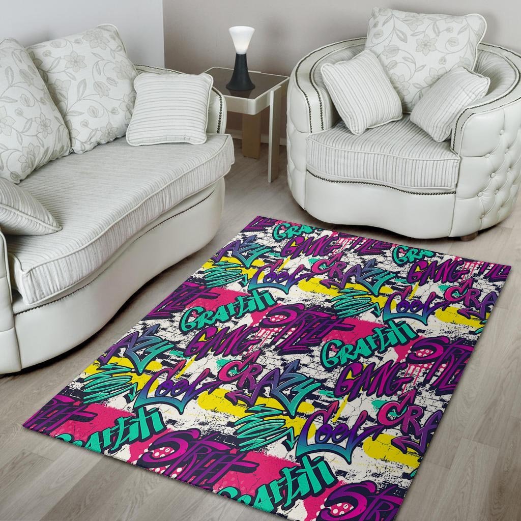 Graffiti Hiphop Print Floor Mat-grizzshop