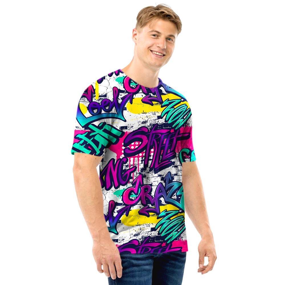 Graffiti Hiphop Print Men T Shirt-grizzshop