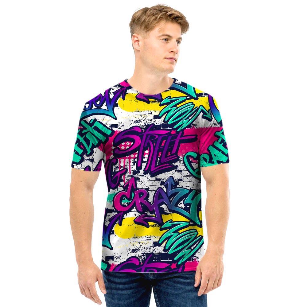 Graffiti Hiphop Print Men T Shirt-grizzshop