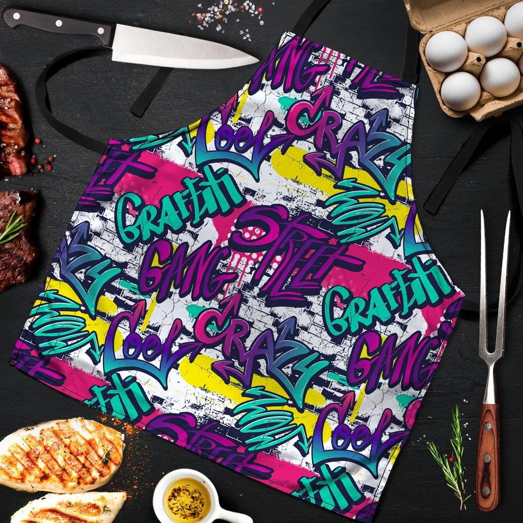 Graffiti Hiphop Print Men's Apron-grizzshop