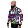 Graffiti Hiphop Print Men's Bomber Jacket-grizzshop