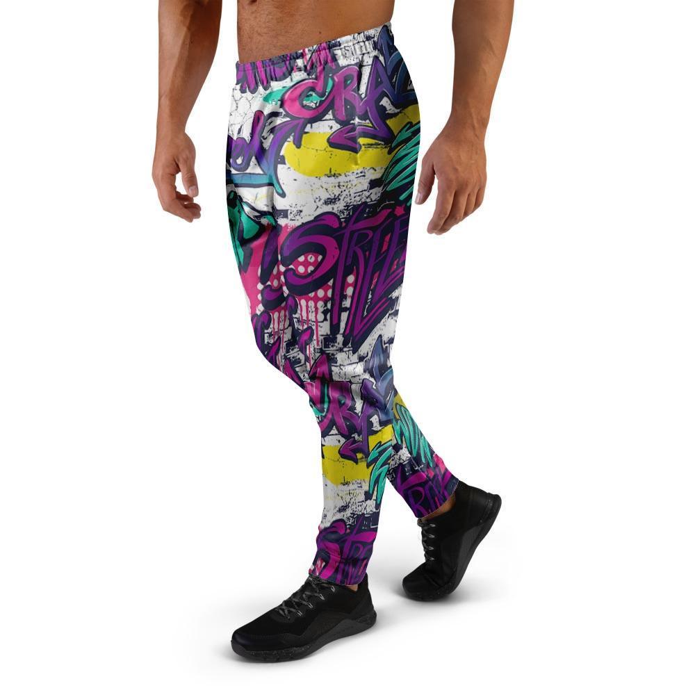 Graffiti Hiphop Print Men's Joggers-grizzshop