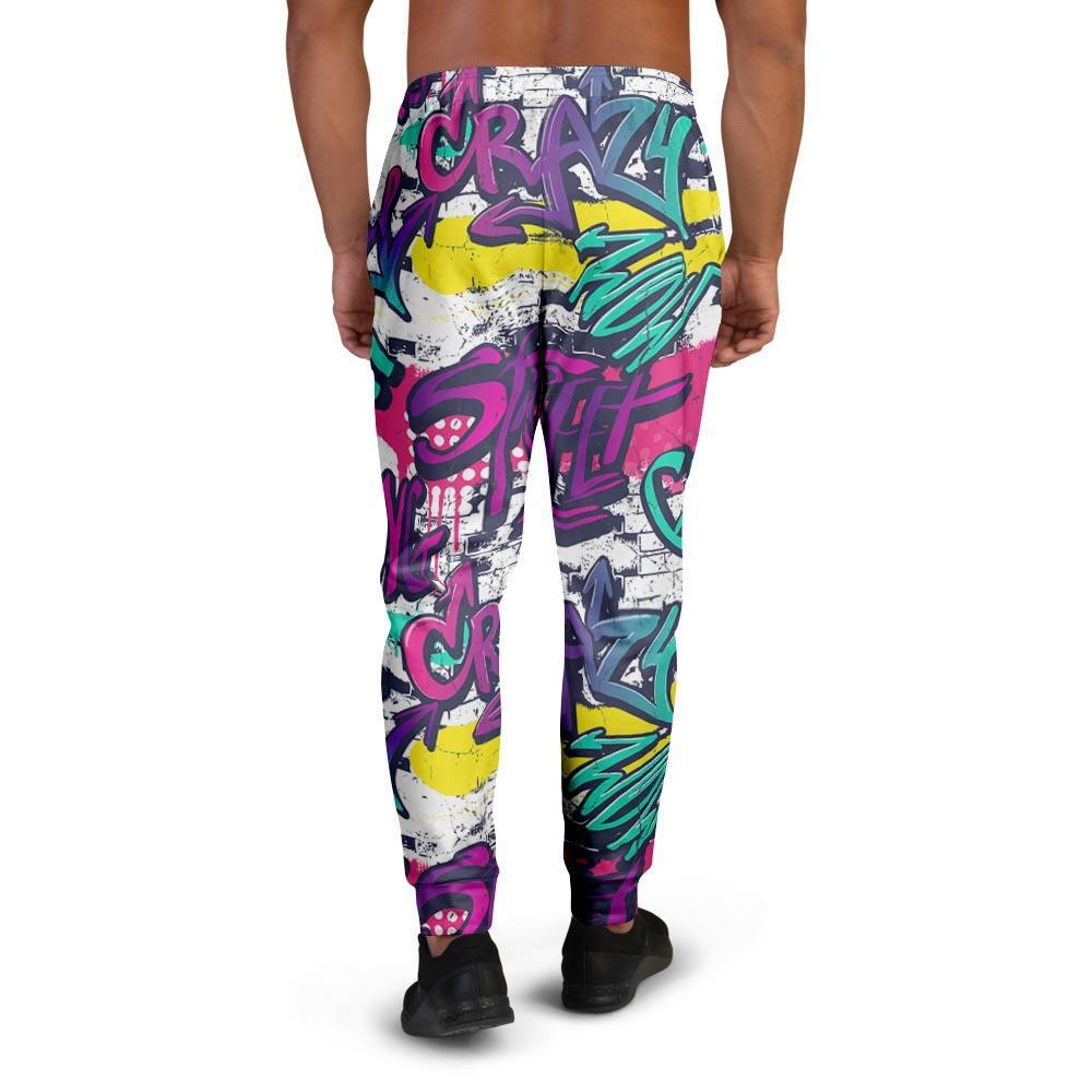 Graffiti Hiphop Print Men's Joggers-grizzshop