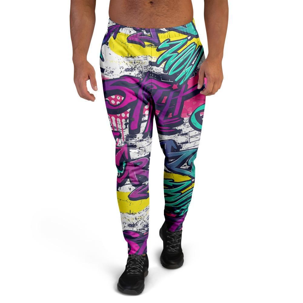 Graffiti Hiphop Print Men's Joggers-grizzshop
