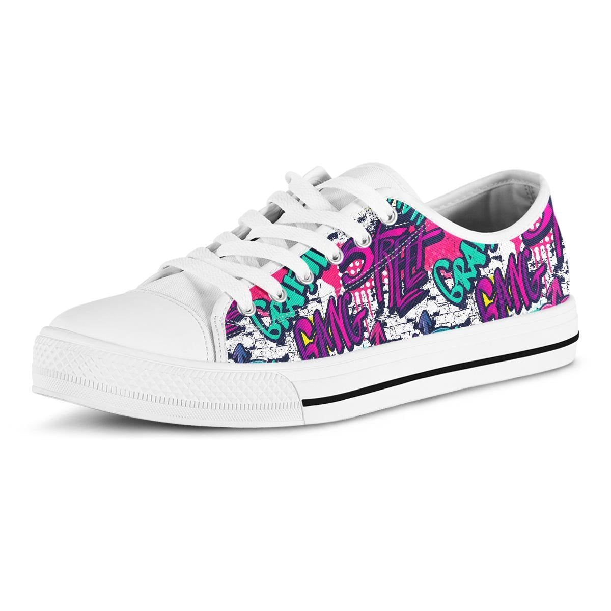 Graffiti Hiphop Print Men's Low Top Shoes-grizzshop