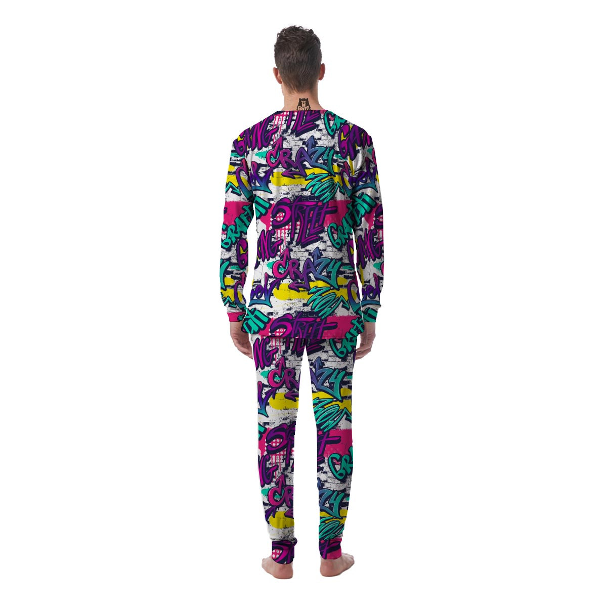 Graffiti Hiphop Print Men's Pajamas-grizzshop