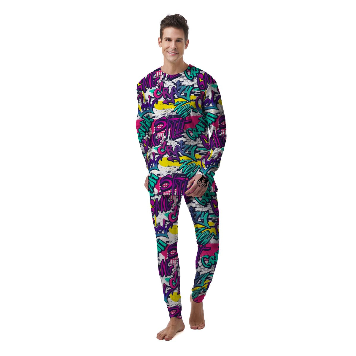 Graffiti Hiphop Print Men's Pajamas-grizzshop