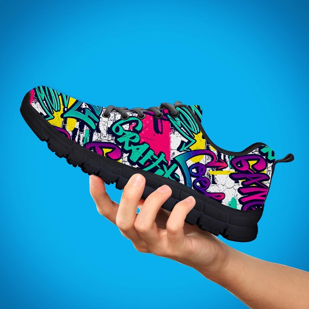 Graffiti Hiphop Print Men's Sneakers-grizzshop