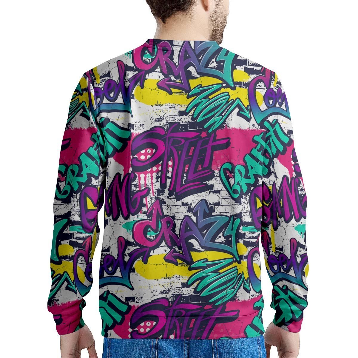 Graffiti Hiphop Print Men's Sweatshirt-grizzshop