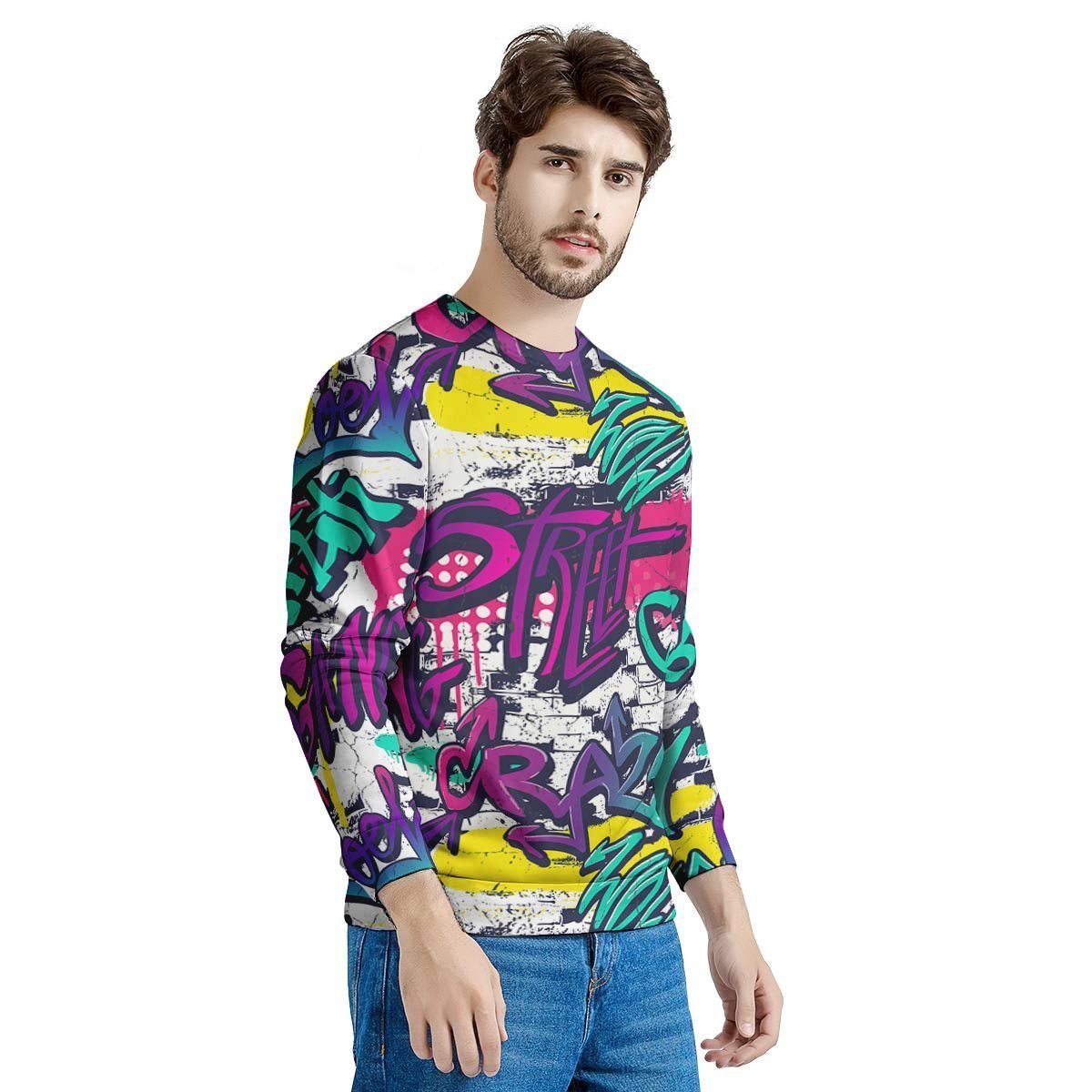 Graffiti Hiphop Print Men's Sweatshirt-grizzshop