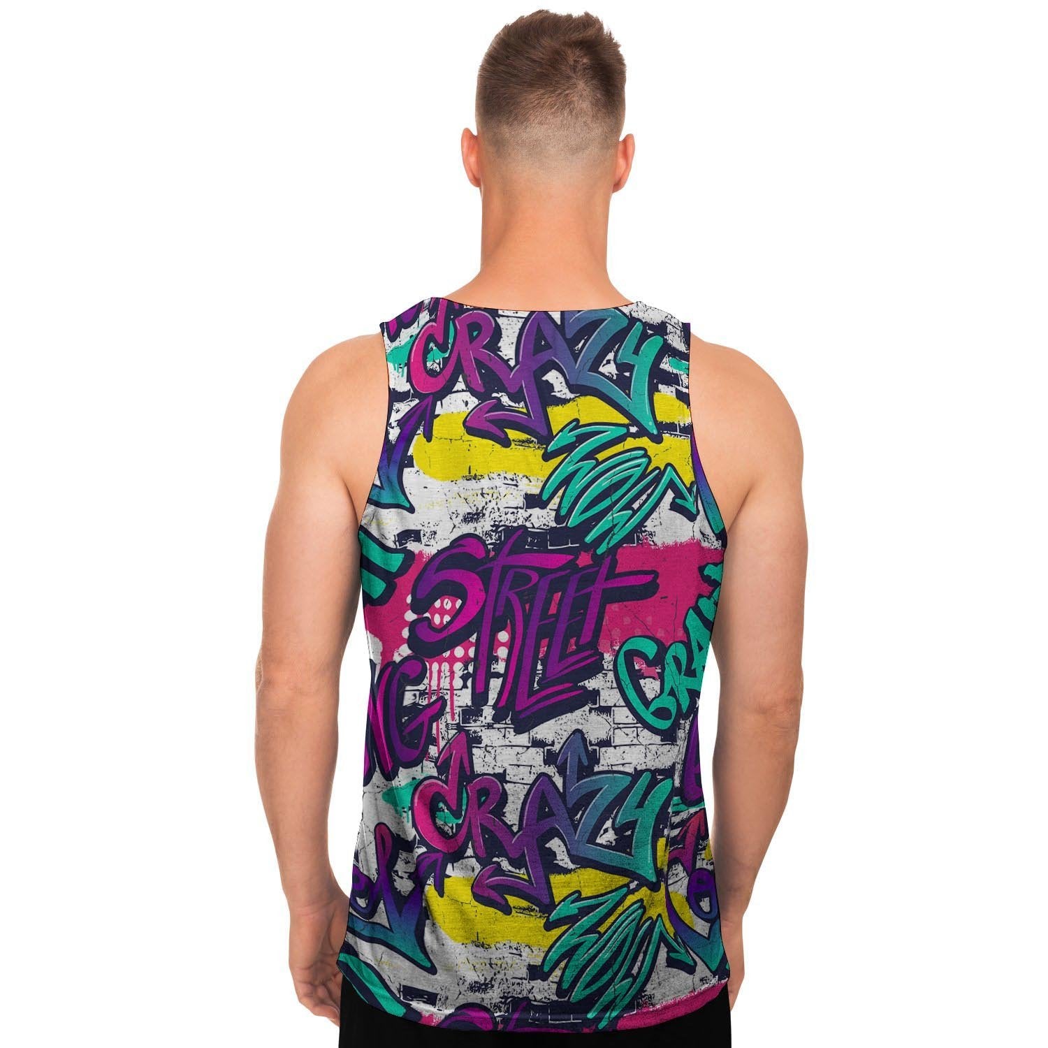 Graffiti Hiphop Print Men's Tank Tops-grizzshop