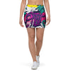 Graffiti Hiphop Print Mini Skirt-grizzshop