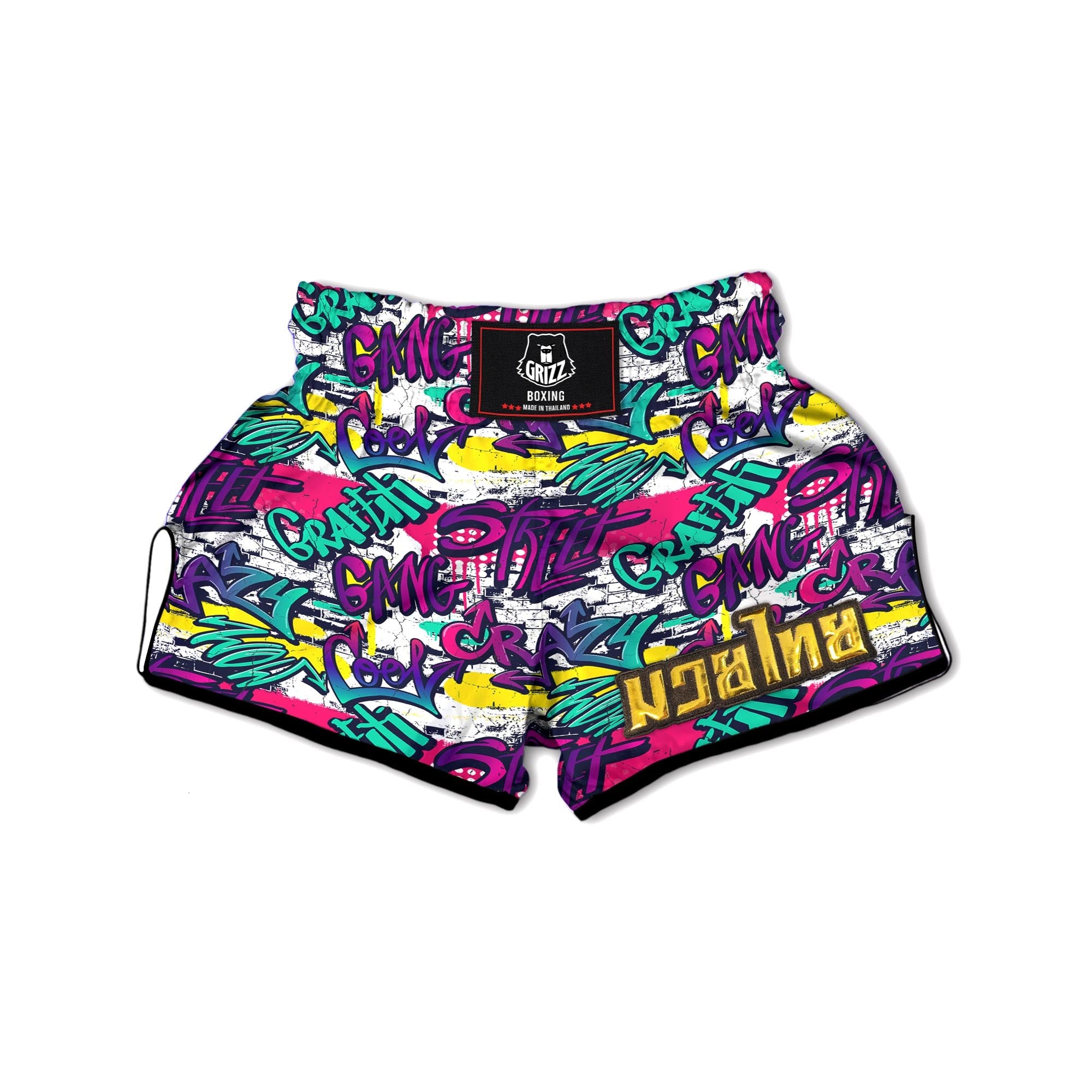 Graffiti Hiphop Print Muay Thai Boxing Shorts-grizzshop