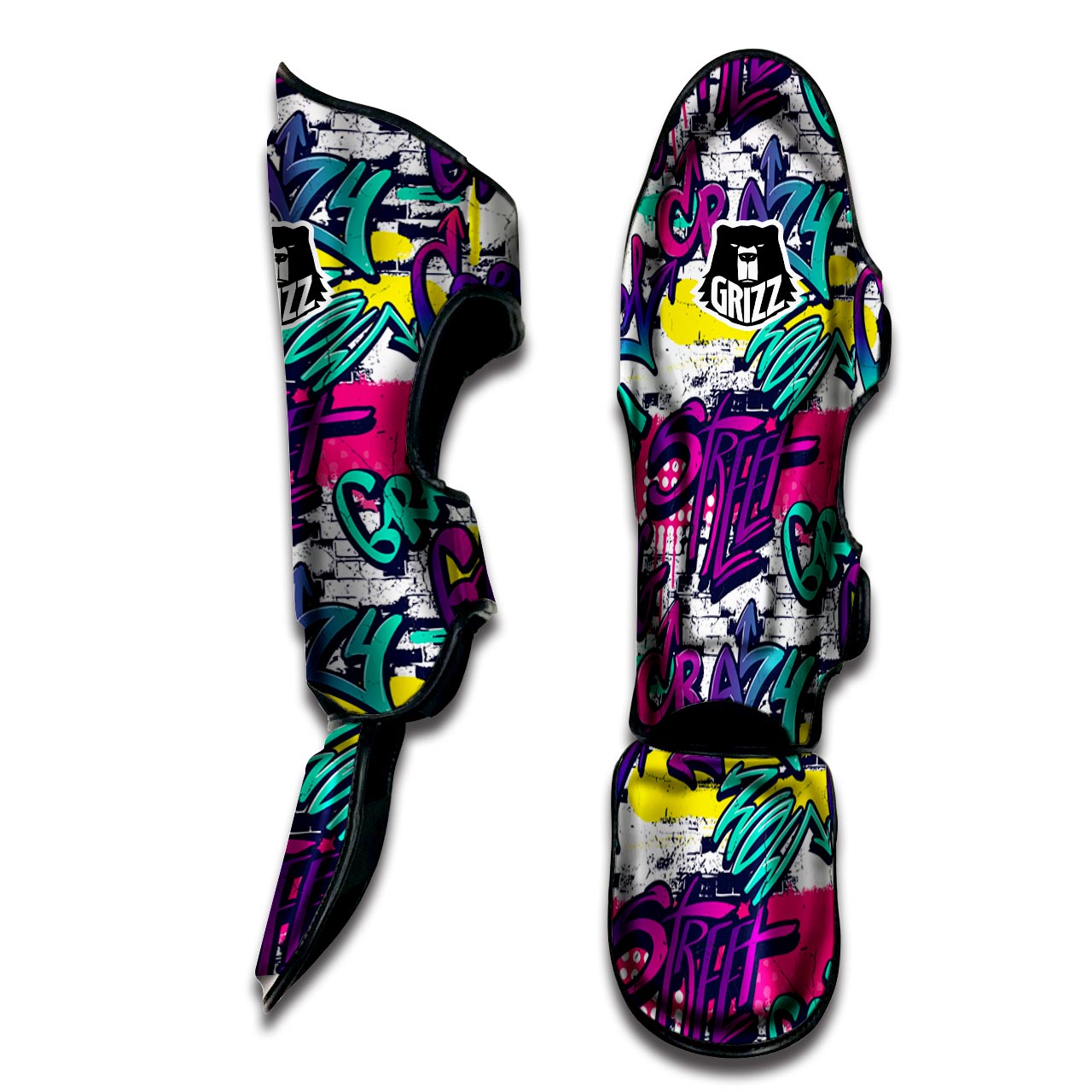 Graffiti Hiphop Print Muay Thai Shin Guard-grizzshop