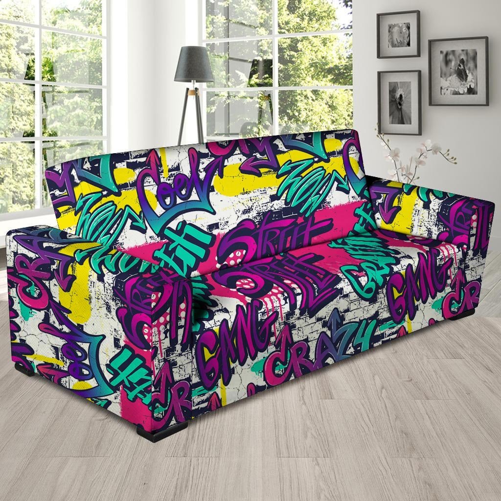 Graffiti Hiphop Print Sofa Cover-grizzshop