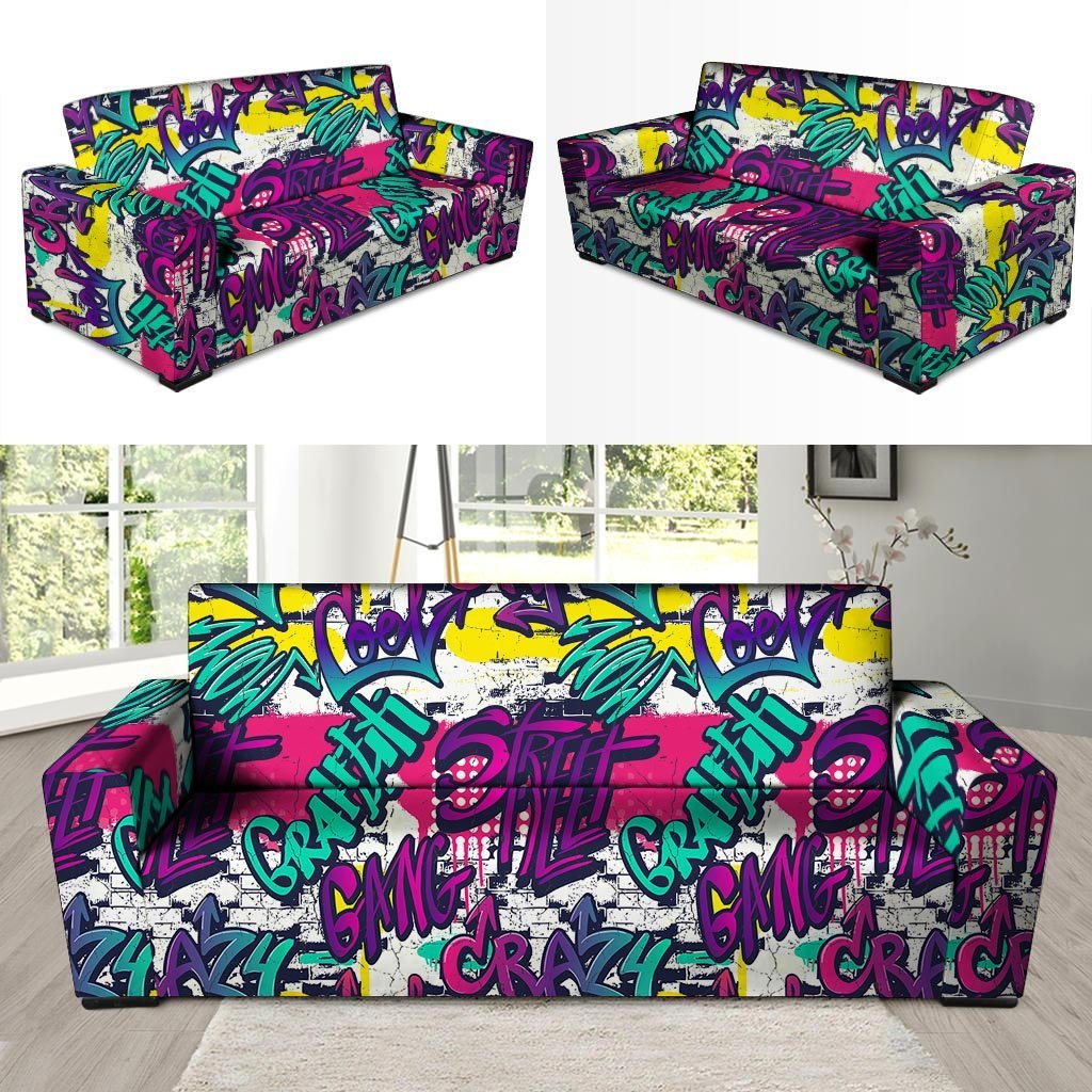 Graffiti Hiphop Print Sofa Cover-grizzshop