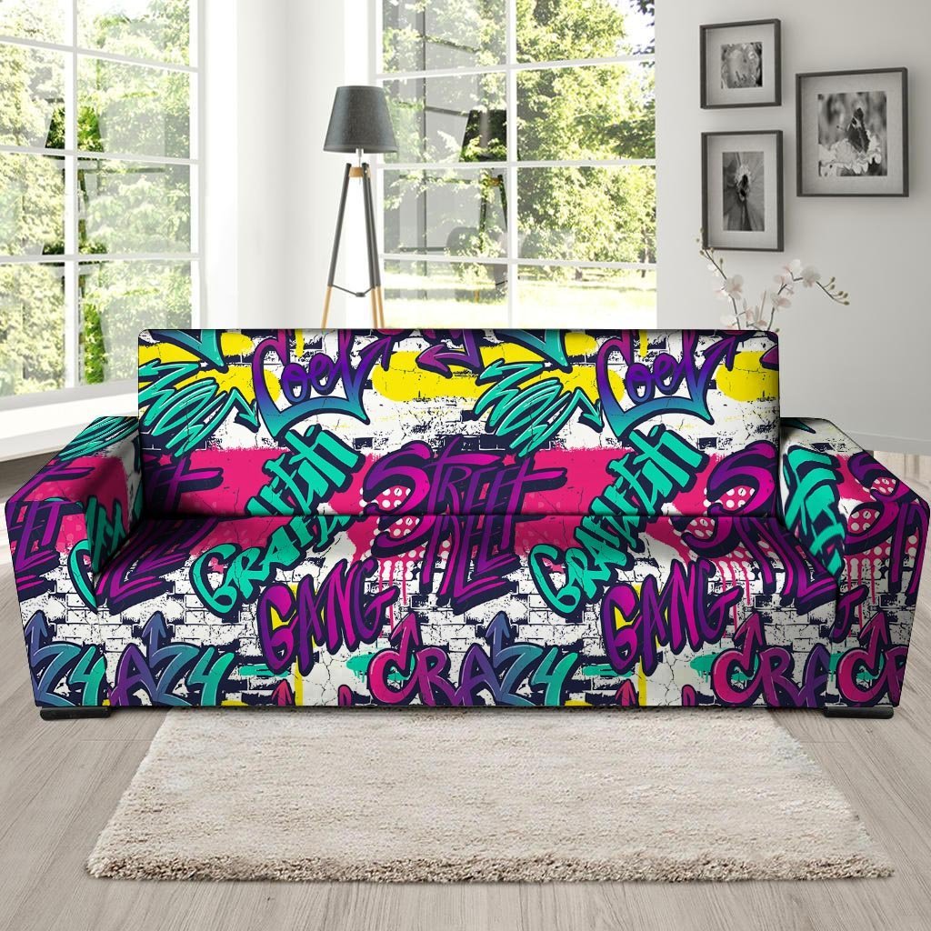 Graffiti Hiphop Print Sofa Cover-grizzshop